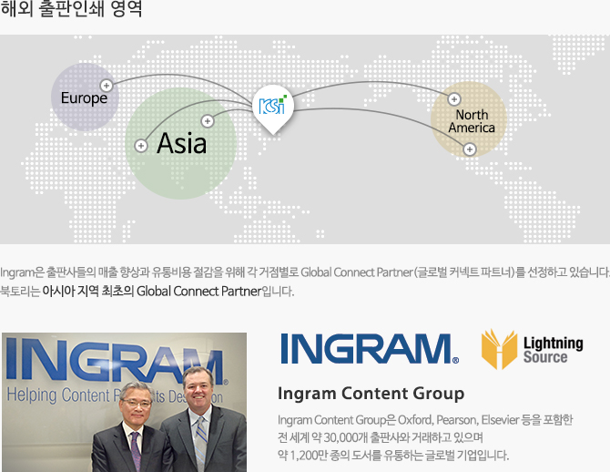 Ingram은 출판사들의 매출 향상과 유통비용 절감을 위해 각 거점별로 Global Connect Partner(글로벌 커넥트 파트너)를 선정하고 있습니다. 북토리는 아시아 지역 최초의 Global Connect Partner입니다.